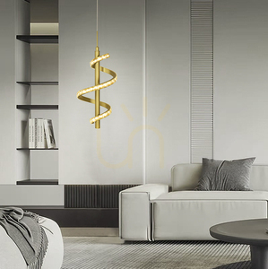 Aviano Claret spiral LED pendant light 9 W matte gold 18 cm small 0