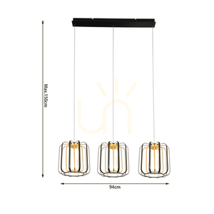 XARA Straight Triple Pendant Lamp Aviano small 3