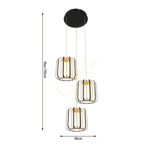 XARA Triple round pendant lamp Aviano small 3