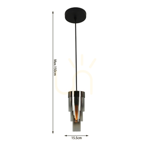 GRANS Single pendant lamp with triple cylindrical shades Aviano small 3