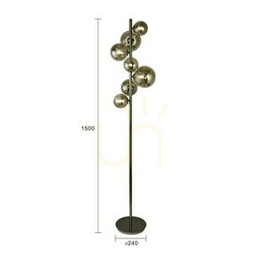 SEVILLA Floor lamp with seven spherical shades in black chrome Aviano small 2
