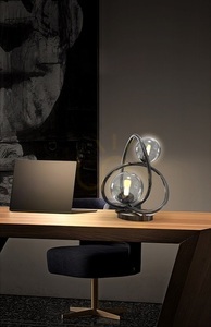 Aviano NANCY 8014-205 Desk Lamp, Black Chrome, Smoked Shade Ø 26 cm, 2 × G9, 780 lm, 3000 K, Bulbs Included small 1