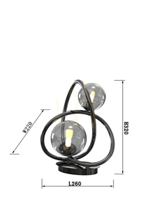 Aviano NANCY 8014-205 Desk Lamp, Black Chrome, Smoked Shade Ø 26 cm, 2 × G9, 780 lm, 3000 K, Bulbs Included small 2