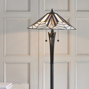 Tiffany Floor Lamp Interiors Astoria Multicolor Glass Resin 63934 small 3