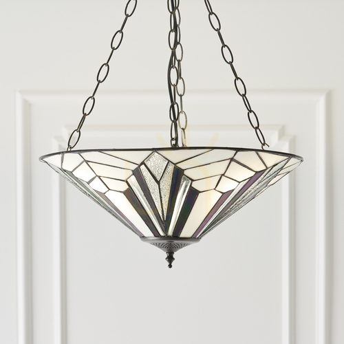 Check Tiffany Pendant Lamp Astoria Multicolor 3-Light Glass Interiors 63936