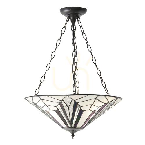 Check Tiffany Pendant Lamp Astoria Multicolor 3-Light Glass Interiors 63936
