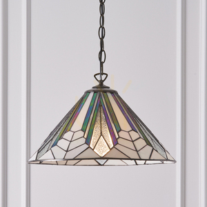Tiffany Pendant Lamp Multicolor 40 cm Glass Steel Interiors 63937 small 2