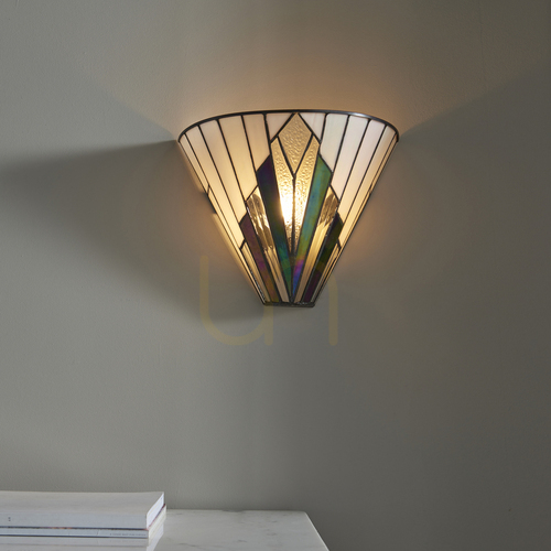 Check Tiffany Wall Lamp Interiors Astoria Multicolor Glass Steel 63940