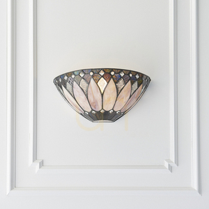 Tiffany Wall Lamp Interiors Brooklyn Multicolor Glass Steel 63983 small 2
