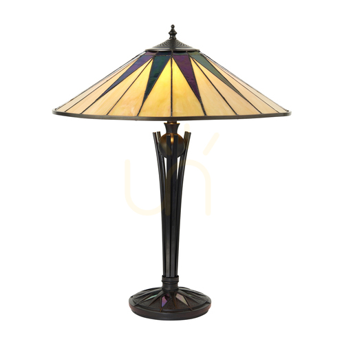 Check Interiors Tiffany Multicolor Table Lamp Dark Star 64045