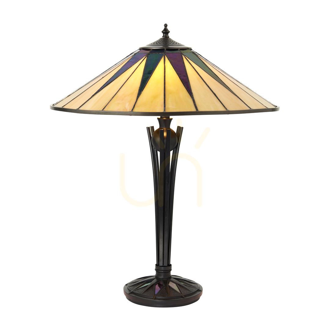 Interiors Tiffany Multicolor Table Lamp Dark Star 64045