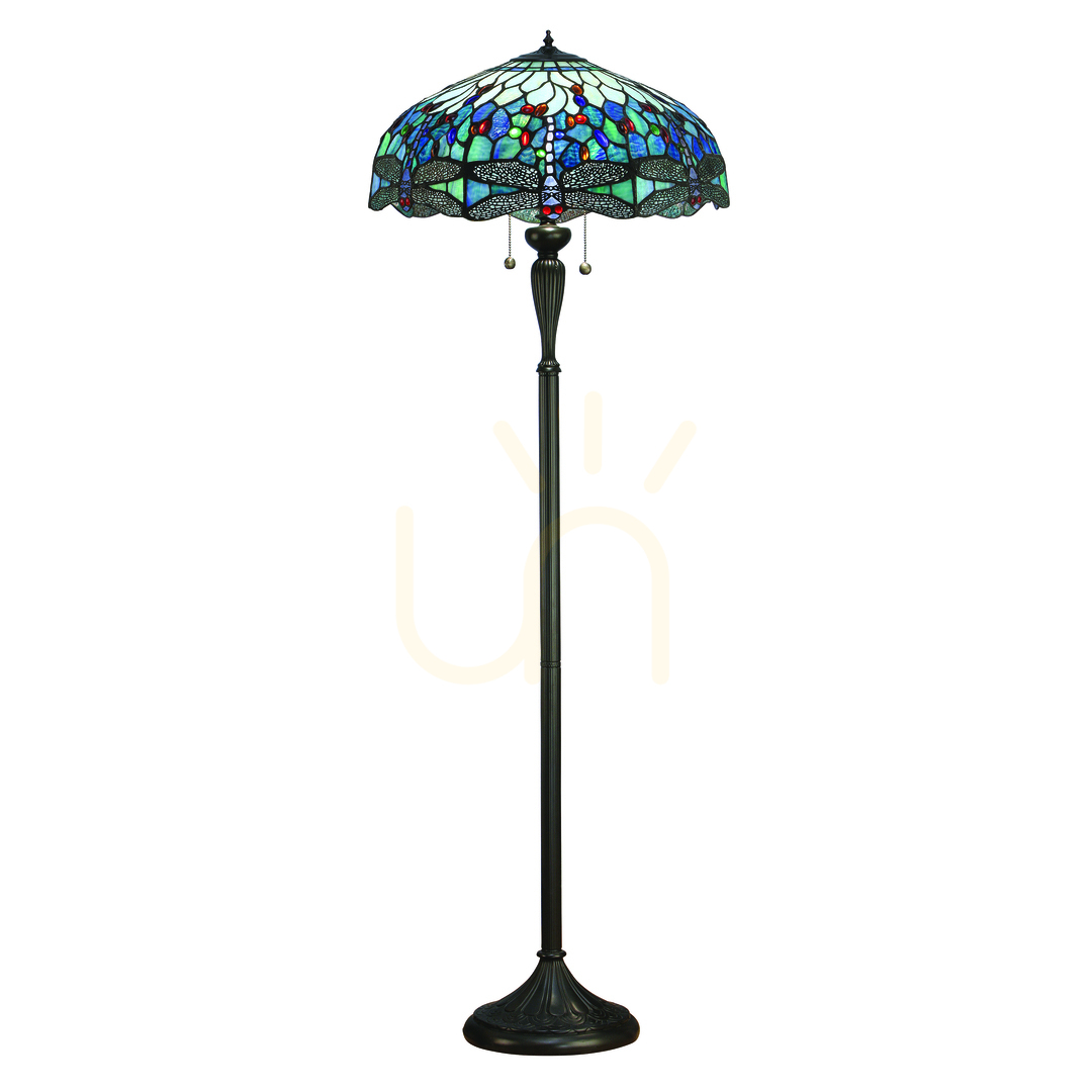 Standing Lamp Dragonfly Tiffany Blue Interiors E27 156 cm 64069
