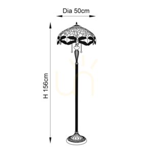Standing Lamp Interiors Dragonfly Tiffany Multicolor Glass 156 cm 2-Light E27 small 2