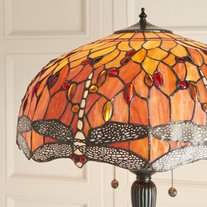 Standing Lamp Interiors Dragonfly Tiffany Multicolor Glass 156 cm 2-Light E27 small 5
