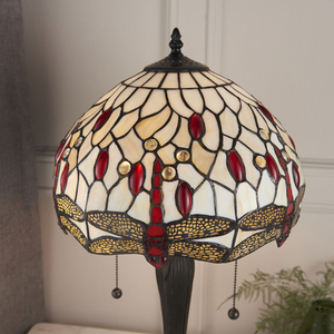 Interiors Dragonfly Tiffany Beige Table Lamp 30 cm E27 64086 small 4