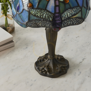 Interiors Dragonfly Tiffany Blue Glass Table Lamp 20 cm 64088 small 1