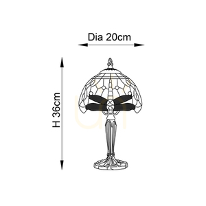 Interiors Dragonfly Tiffany Blue Glass Table Lamp 20 cm 64088 small 2
