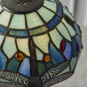 Interiors Dragonfly Tiffany Blue Glass Table Lamp 20 cm 64088 small 6