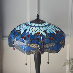 Tiffany Table Lamp Blue Dragonfly Interiors 64089 small 3
