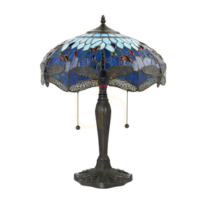 Tiffany Table Lamp Blue Dragonfly Interiors 64089 small 7