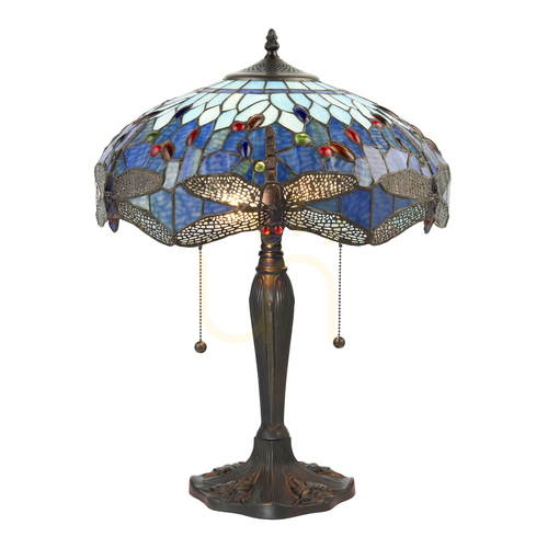 Check Tiffany Table Lamp Blue Dragonfly Interiors 64089