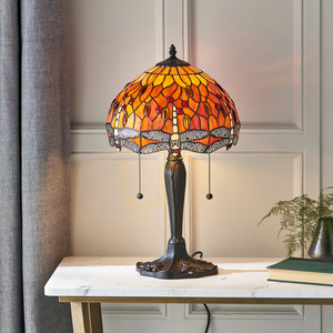 Dragonfly Tiffany Table Lamp Multicolor 64092 Interiors. small 3