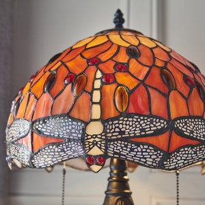 Dragonfly Tiffany Table Lamp Multicolor 64092 Interiors. small 5