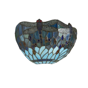 Interiors Dragonfly Blue Tiffany Wall Lamp 64102 small 1