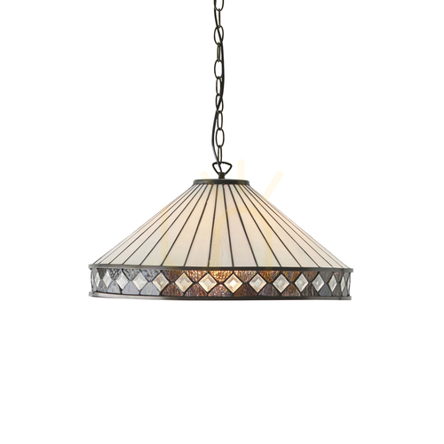 Check Tiffany Pendant Light Interiors Fargo Multicolor Glass 50 cm E27