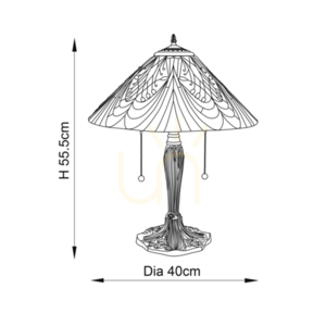 Interiors Hector Tiffany Multicolor Glass Table Lamp 40 cm 64163 small 2