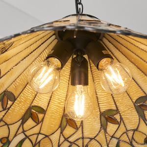 Tiffany Pendant Light 3xE27 Multicolor Glass Steel 50 cm Interiors 64194 small 6