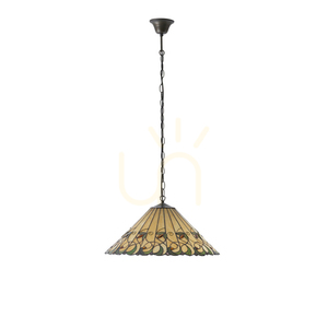 Tiffany Pendant Light 3xE27 Multicolor Glass Steel 50 cm Interiors 64194 small 8