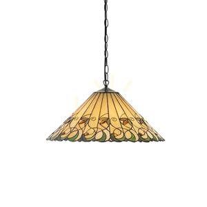 Tiffany Pendant Light 3xE27 Multicolor Glass Steel 50 cm Interiors 64194 small 0