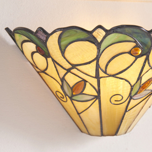 Tiffany Wall Lamp Interiors Jamelia Multicolor Glass Steel 64198 small 6