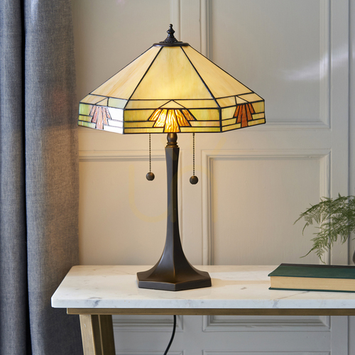 Check Nevada Tiffany Table Lamp Multicolor 64286 Interiors.