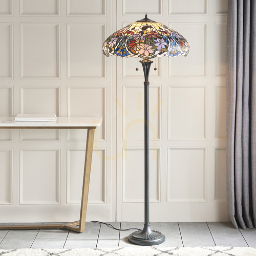 Check Sullivan Tiffany Multicolor Standing Lamp 64323 Interiors.
