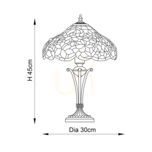 Interiors Sullivan Tiffany Table Lamp Multicolor Glass 2-Light E14 30 cm small 2