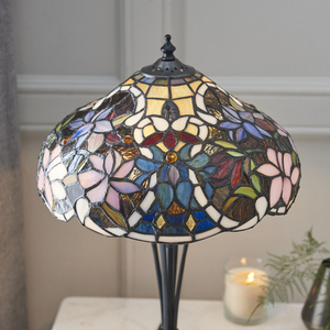 Interiors Sullivan Tiffany Table Lamp Multicolor Glass 2-Light E14 30 cm small 4