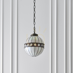 Interiors Fargo Tiffany Multicolor Glass Pendant Lamp 67044 small 1