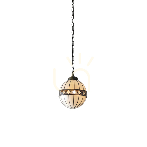 Check Interiors Fargo Tiffany Multicolor Glass Pendant Lamp 67044