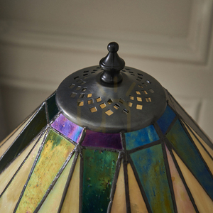 Table Lamp Interiors Dark Star Tiffany Multicolor Glass 30 cm E14 70367 small 5