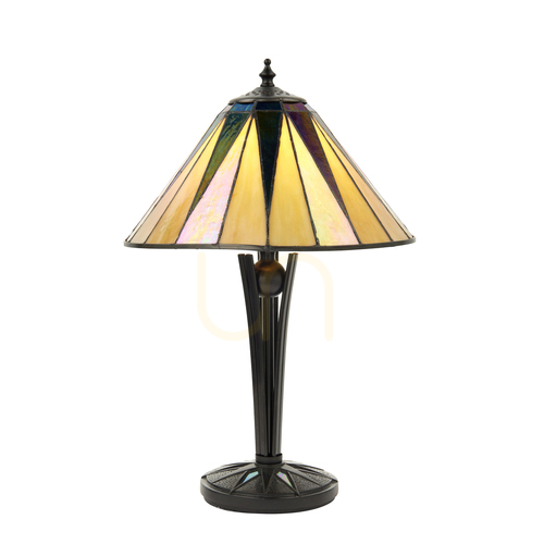 Check Table Lamp Interiors Dark Star Tiffany Multicolor Glass 30 cm E14 70367
