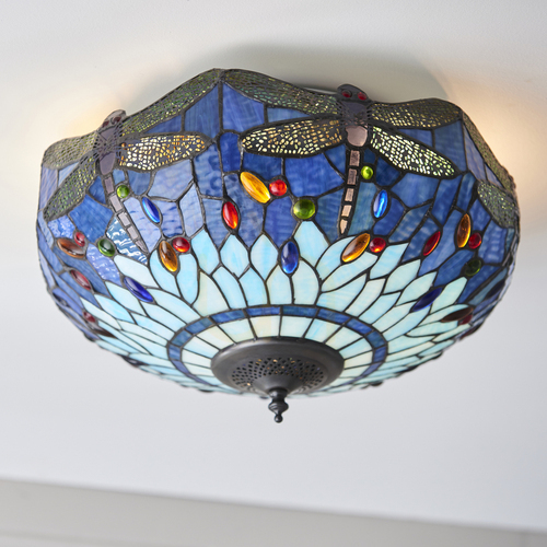 Check Dragonfly Tiffany Blue Plafond 70722 Interiors.
