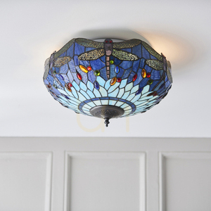 Dragonfly Tiffany Blue Plafond 70722 Interiors. small 5