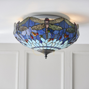 Dragonfly Tiffany Blue Plafond 70722 Interiors. small 7