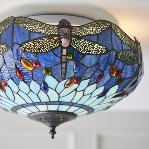 Dragonfly Tiffany Blue Plafond 70722 Interiors. small 8