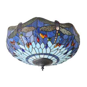 Dragonfly Tiffany Blue Plafond 70722 Interiors. small 0
