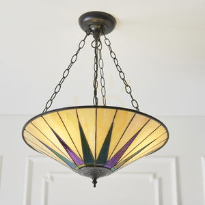 Tiffany Pendant Light Interiors Dark Star Multicolor 3-Light E27 Ø49 cm 70754 small 5