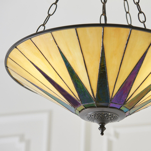 Tiffany Pendant Light Interiors Dark Star Multicolor 3-Light E27 Ø49 cm 70754 small 7