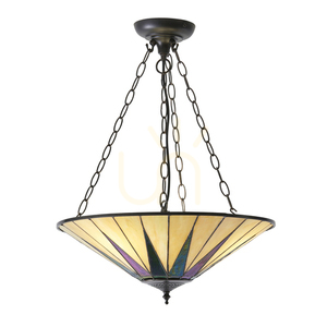 Tiffany Pendant Light Interiors Dark Star Multicolor 3-Light E27 Ø49 cm 70754 small 0